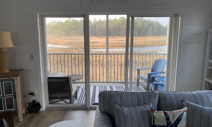 Ocean View Condo | Serene Retreat in Bethany Bay: 2 BR Condo with Nature Views