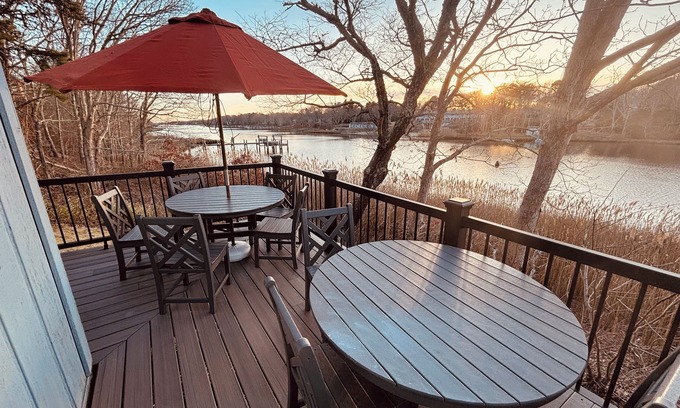 East Falmouth House | Tranquil Stunning Waterfront Retreat on Cape Cod dock perfect Family Getaways