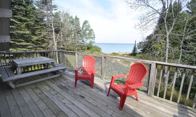 Kewadin Cabin | Experience Beachfront Bliss at Traverse City Lake Home