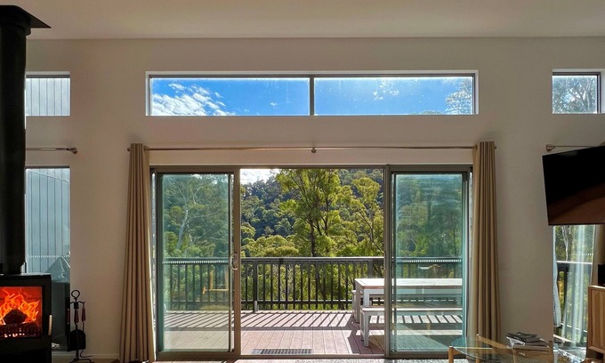Sawmill Settlement House | Scenic Treeside View at the Base of Mt Buller