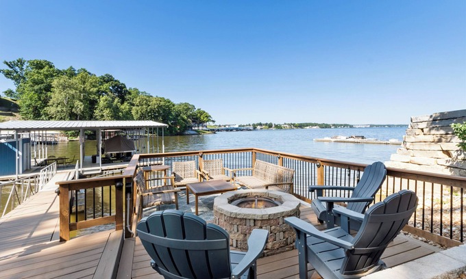 Osage Beach House | Trendy Lake House: Dock, Hot Tub & Stunning Views Await