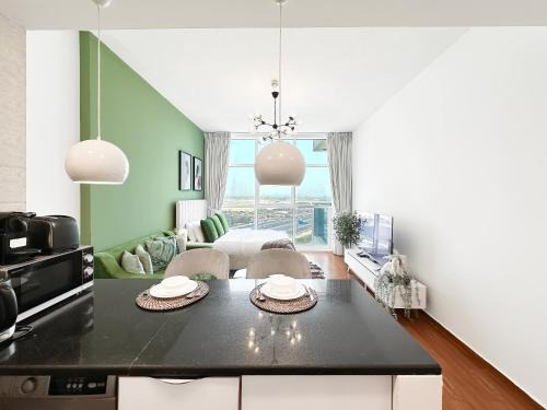 Jumeirah Village Triangle Apartment | Unwind at Trophy - Urban Oasis Suite with Ocean Views