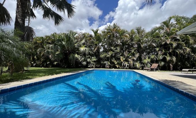 Jensen Beach House | Idyllic Tropical Getaway with Pool and Pet-Friendly Stay