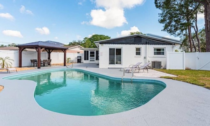 Disston Heights House | Idyllic Tropical Oasis with Pool Steps from the Beach