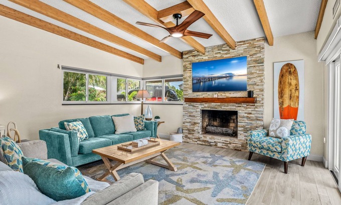 Cocoa Beach House | 🌴 Tropical Riverfront Retreat w/Heated Pool, Spa, Tiki Hut & Dock!