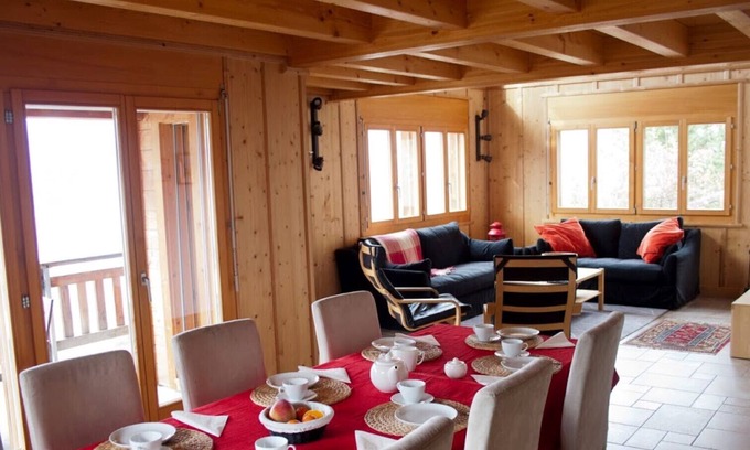 Nendaz Ski Chalet | Cozy Tschoueilles 013 Chalet with Mountain Views & Spa
