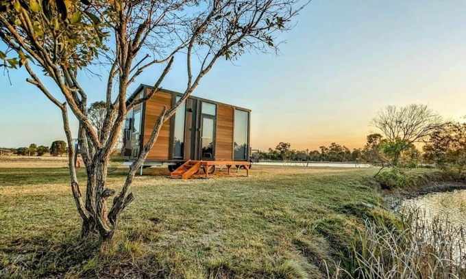 Burrum River House | Experience Turtle Island Lakeside Tiny House with Kitchen
