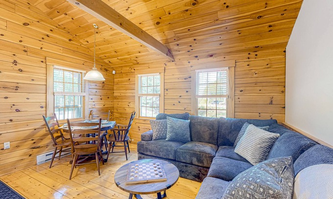 Lincolnville Cabin | Relaxing Log Cabins with Patios, Firepit & Outdoor Fun