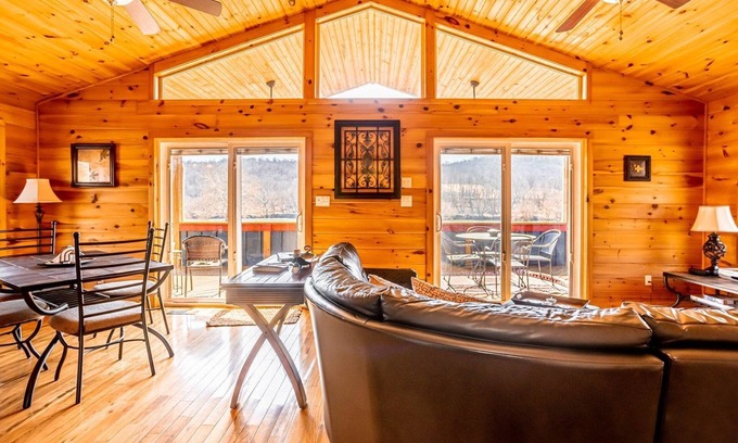 Draper Cabin | Cozy Riverfront Cabins for 4: Pet Friendly & Pool Access