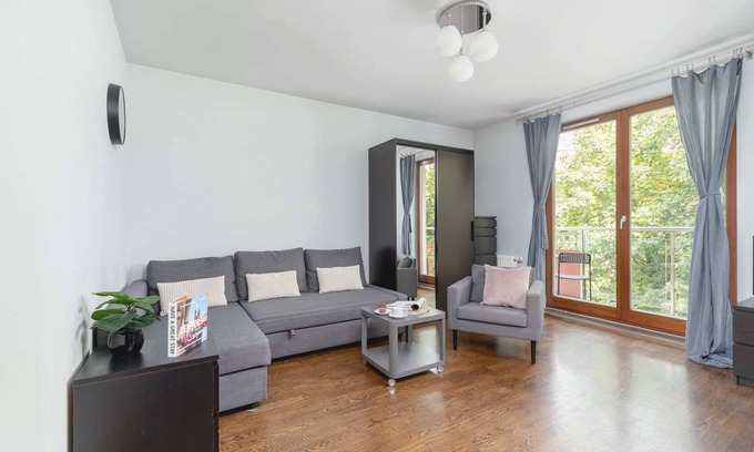 Krakow Apartment | Cozy Studio at Tyniecka 43A/B12 in Cracow with Kitchen