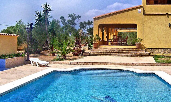 L'Ampolla House | Cozy Ulldellops by Interhome: Oceanfront Pool Retreat