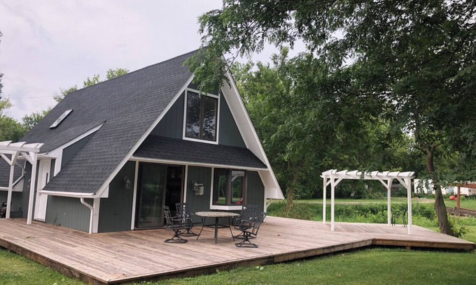 Stroh Cabin | Unwind at this charming A-frame cabin on the lake, ideal for families and pets!