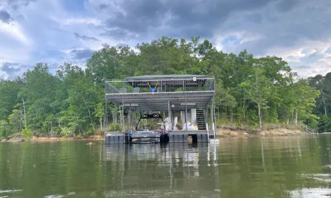 Lincolnton Cabin | Serene Lake Cabin with Covered Double Decker Dock