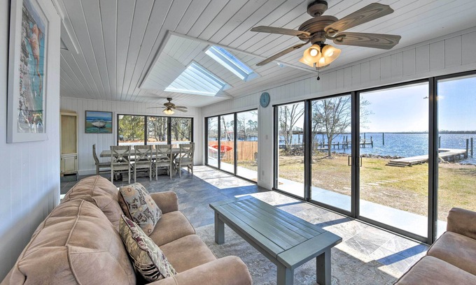 Florida Panhandle House | Cozy Waterfront Escape with Dock, Fire Pit & Ocean Views