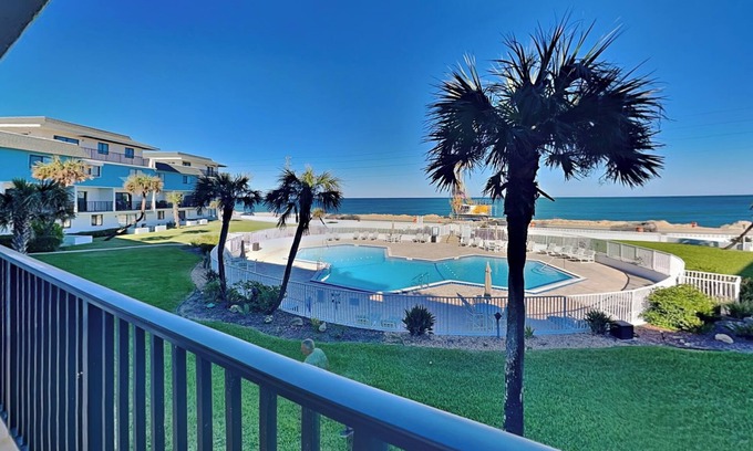 Flagler Beach Condo | Ocean View Retreat: Sea Dancer 210 with Pool Access