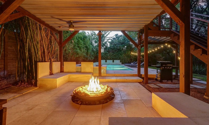 Austin House | Relax and Unwind: Pool, Hot Tub & Fire Pit Awaits You