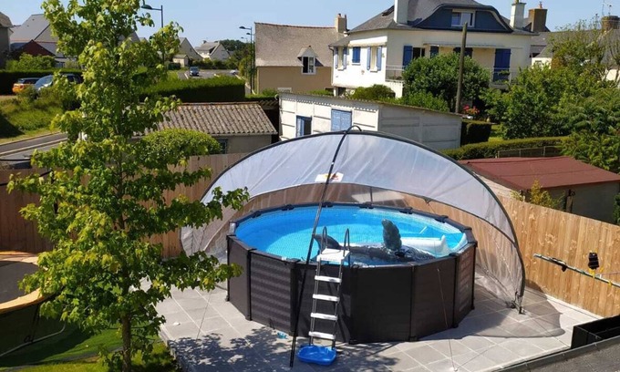 Saint-Meloir-des-Ondes House | Family-Friendly Vacation Home with Private Above-Ground Pool