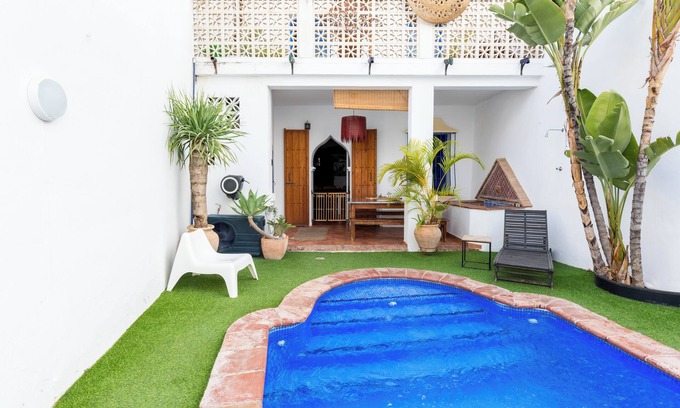 Rio Velez House | Experience El Patio Andaluz: Private Pool & Ocean Views