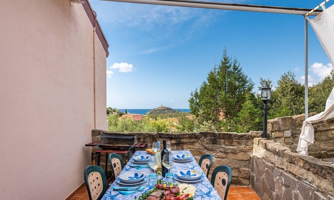 Chia House | Vacation Home "Villa Leonardo Sud Sardegna" with Sea View, Private Terrace & Wi-Fi