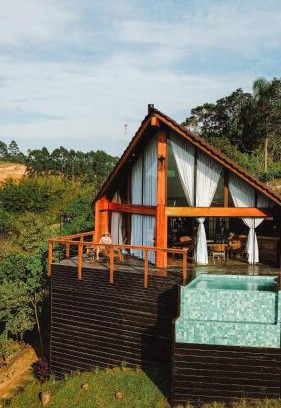 Tijucas Other | Relax at Vale Aurora Cabanas with Pool & Hot Tub Amenities