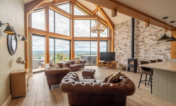Higher Walton Cabin | Experience Valley View Gamekeepers with Spa and Hot Tub