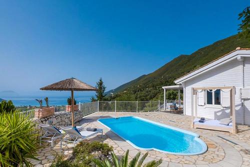 Evgiros Villa | Experience Vasiliki Cottages: 4-Star Bliss with Pool & Hot Tub