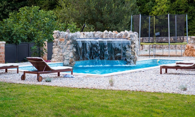 Vrbnik Villa | Idyllic Vileletta: Pool, Waterfall & Enchanting Garden