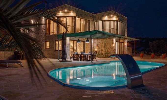 Thasos Villa | Oceanfront Villa A: Guest Rated 10/10 with Pool & Hot Tub