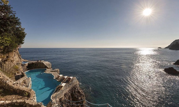 Furore Villa | Villa Abbondanza: Cliffside Retreat with Pool and Sea Access