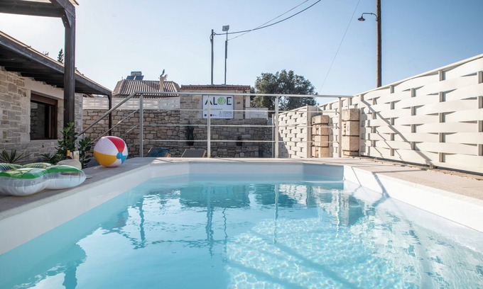 Pitsidia Villa | Villa Aloe: Relax by the Pool in a Family-Friendly Oasis
