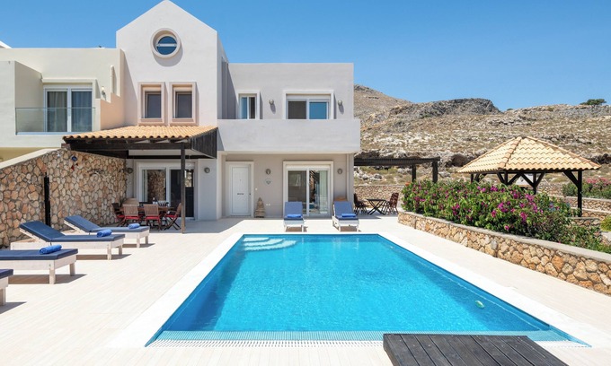 Lindos Villa | Villa Amara: Oceanfront Villa with Private Pool & Hot Tub