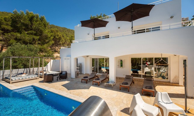 Santa Eulalia del Rio Villa | Villa Amarantos: Pool, Ocean View & Family-Friendly Amenities