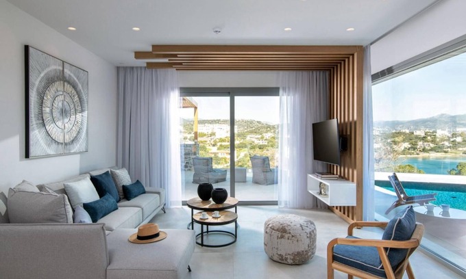 Ammoudara Villa | Villa Anemos: Relaxing Retreat with Heated Pool & Spa