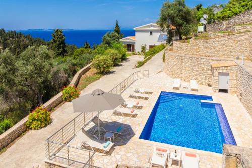 Lakka Villa | Villa Ariadne: Relax by the Pool & Enjoy Family-Friendly Fun