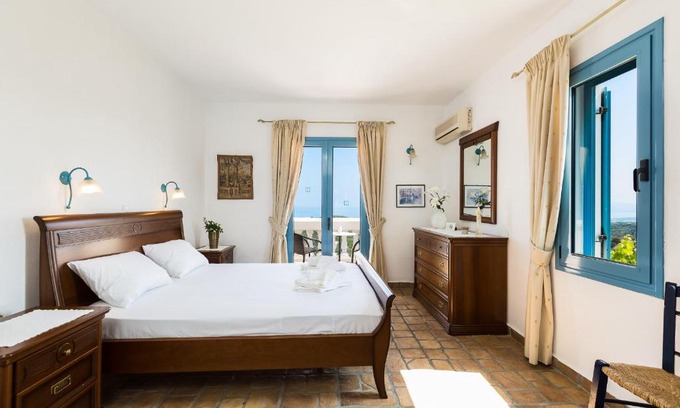 Stalos House | Villa Ariadne: Oceanfront Oasis with Pool & Hot Tub