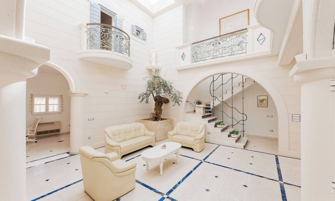Donja luka Villa | Villa Atrium w/private pool and unique architecture, 150ft from the sea.