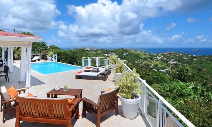 Grand Cul-de-Sac Villa | Oceanfront Villa Au Coeur du Rocher with Private Pool