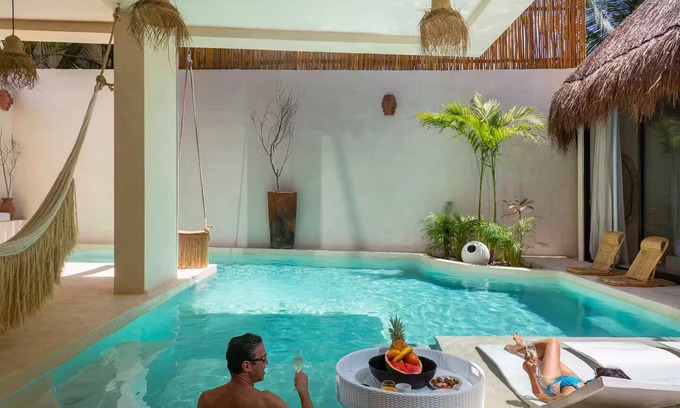 Tulum Villa | Villa Aura → Swim-up rooms, Private Pool & Rooftop