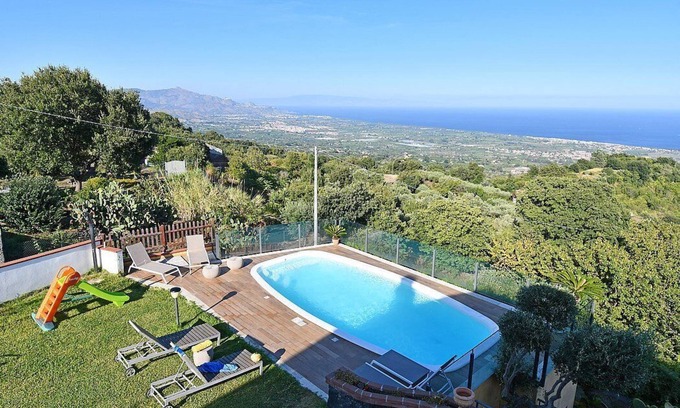 Mascali Villa | Villa Aves: Bright Hillside Retreat with Ocean Views & Pool