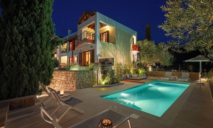 Vourvourou House | Villa Avista Holidays: Oceanfront Oasis with Pool & Spa