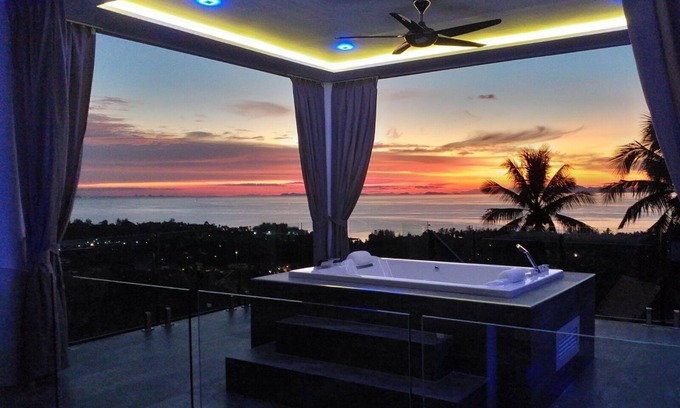 Na Thon Villa | Villa Balcony: Ocean View with Pool and Spa Amenities