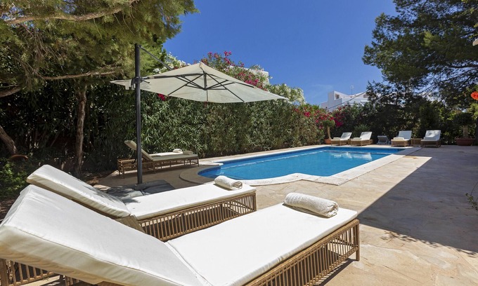 San Antonio Bay Villa | Villa Carma: Private Pool Retreat Steps from the Beach