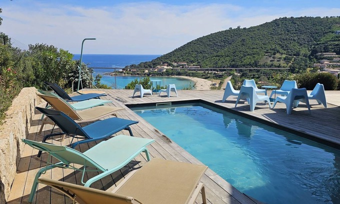 Tarcu Villa | Villa Colomba: Oceanfront Retreat with Pool and Breakfast