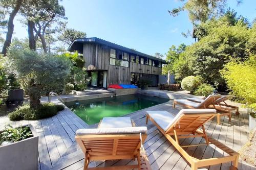 L'Herbe Villa | Architectural Villa with Pool and Ocean View at Cap Ferret