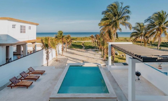 Progreso Municipality Apartment | Oceanfront Villa de Lujo with Breathtaking Views