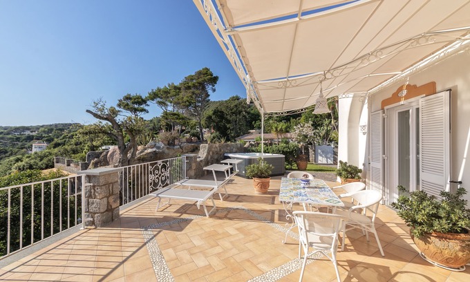 Forio Villa | Villa dei Lecci Indaco: Beachfront Retreat with Private Jacuzzi