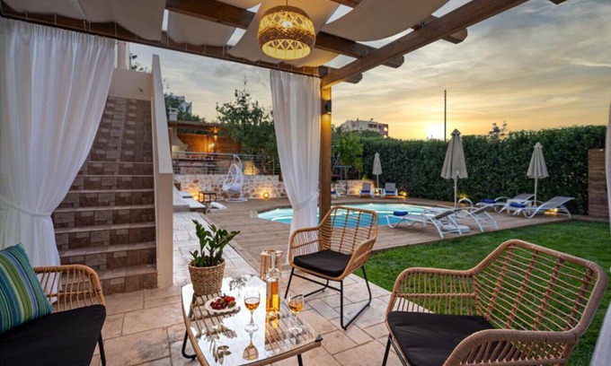 Gerani Villa | Villa Ellovos: Private Pool Retreat Steps from the Beach