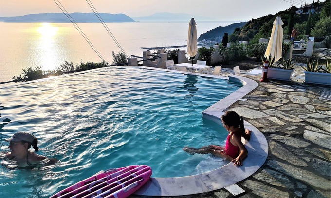 Xanthi Region Villa | Villa ERIKA & VERONICA: Panoramic Pool with Sea Access