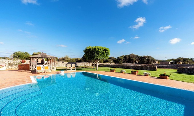 Sant Lluis Villa | Villa "Estrella Sant Lluis": Private Pool & Oceanfront Bliss