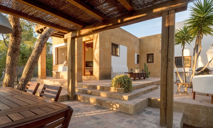 Cala Comte Villa | Stylish Villa for 4 with Ocean View, Steps from the Beach
